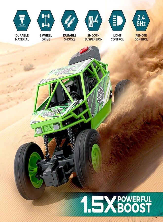 Mirana Duster 2WD RC Car Toy for Kids | Rechargeable USB C-Type Offroad Monster Truck with Smoke Exhaust | High Speed ATV Remote Control Rock Crawler | Gift for Boys & Girls (Smoke - Green) - Image 4